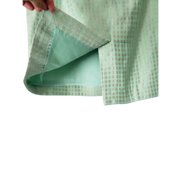 J Crew Green Gold Dazzling Dots Silk Blend Pencil Skirt Size 10 - Picture 7 of 9